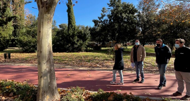 Loreto Sordo en un momento de la visita al parque de la Bombilla