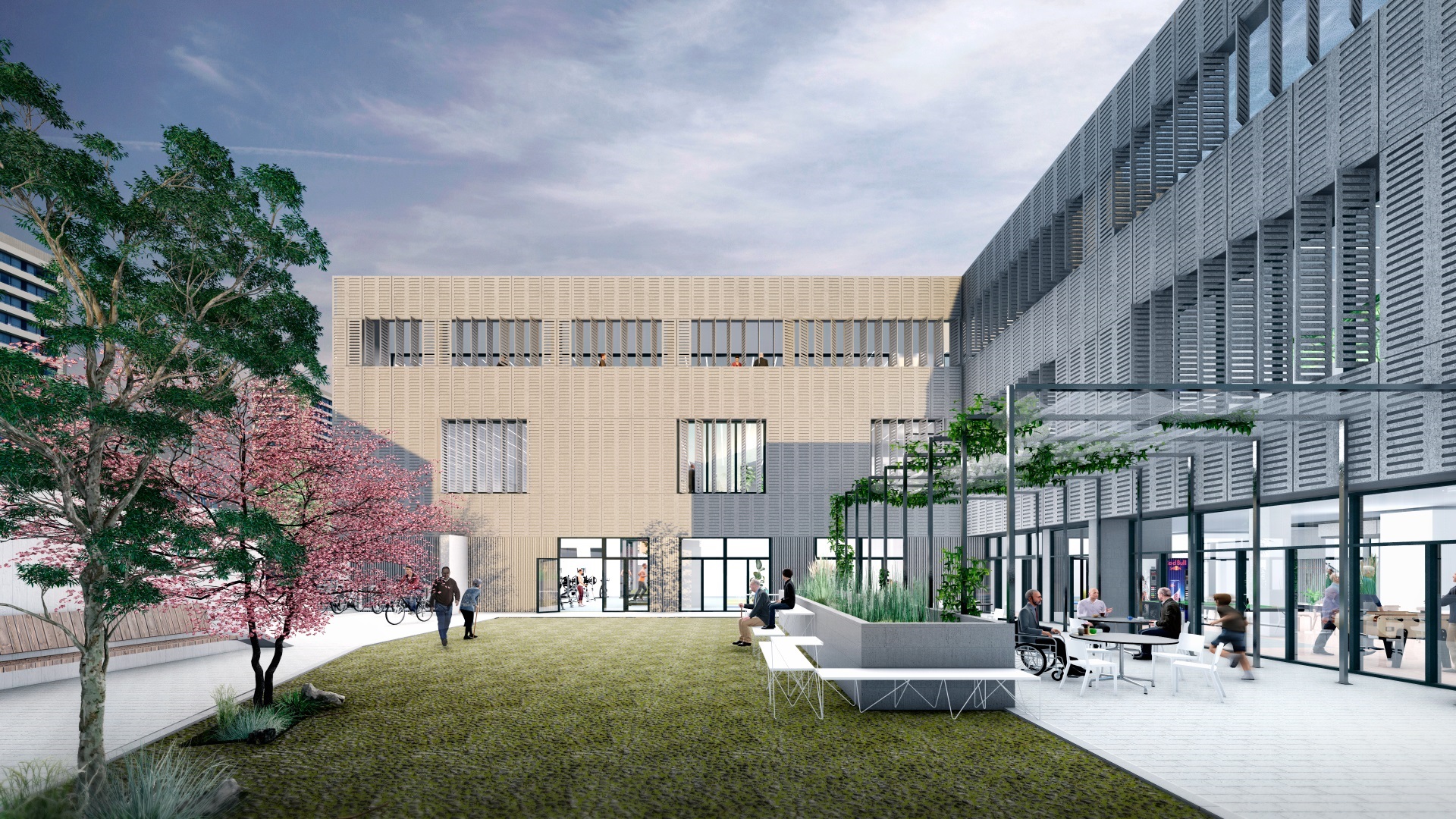 Recreación del futuro Centro de mayores y juvenil en la calle Bronce