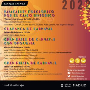 Programa del carnaval 2022 en Barajas