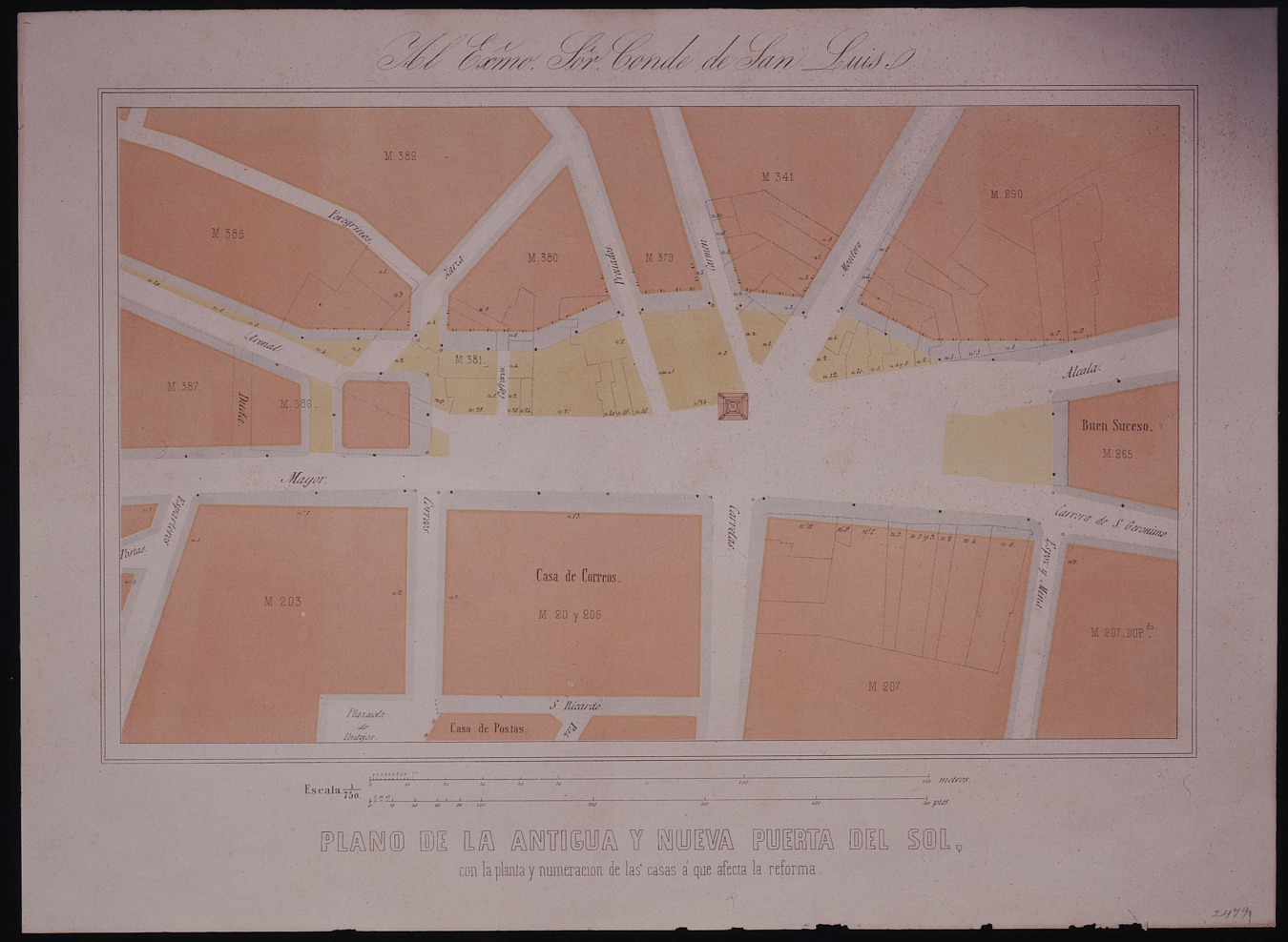 Plano de la Puerta del Sol 1854