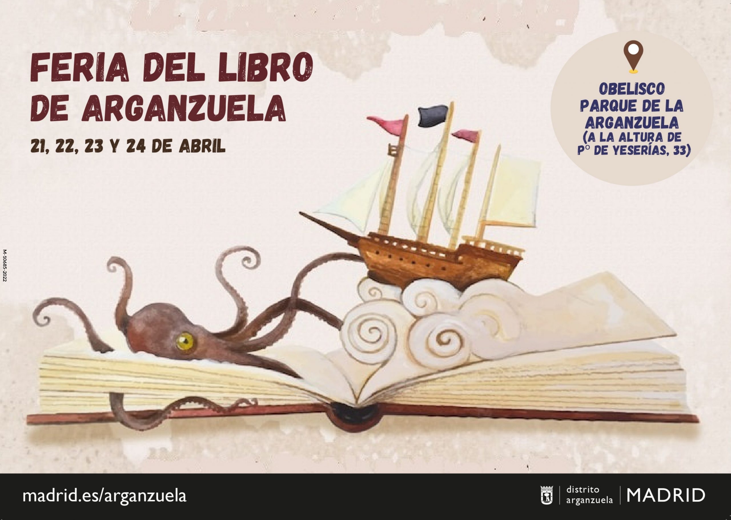 Cartel de la Feria del Libro de Arganzuela 2022