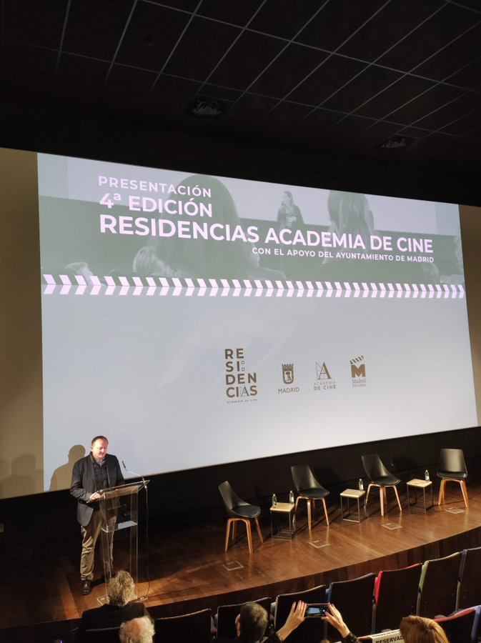 Miguel Ángel Redondo, durante el acto de presentación de la cuarta convocatoria 'Residencias Academia de Cine'