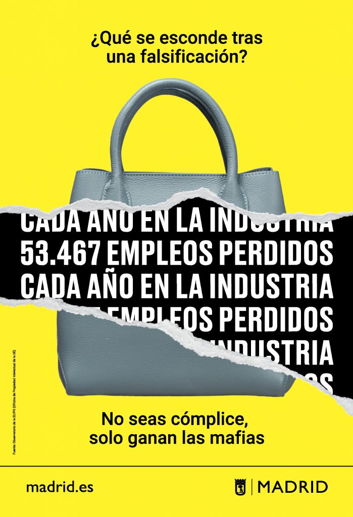 Cartel campaña municipal contra las falsificaciones