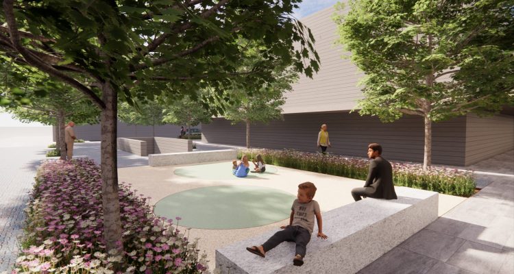 Recreación de la plaza de Quintana tras el proceso de reurbanización