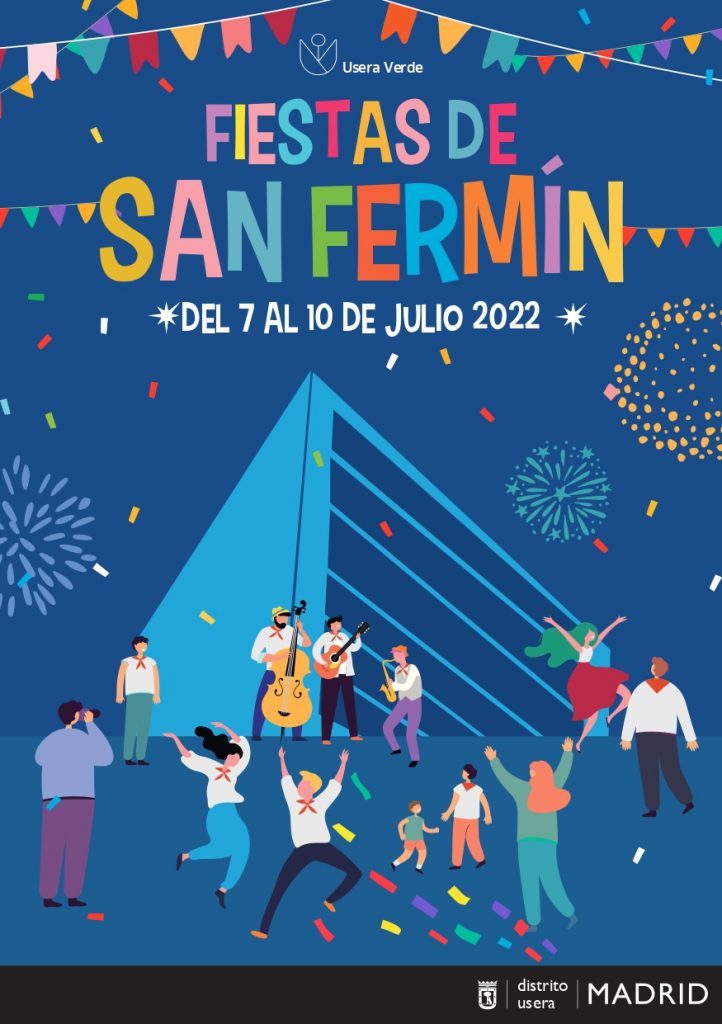 Cartel de las Fiestas de San Fermín 2022 en Usera