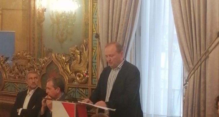 El delegado, durante su intervención