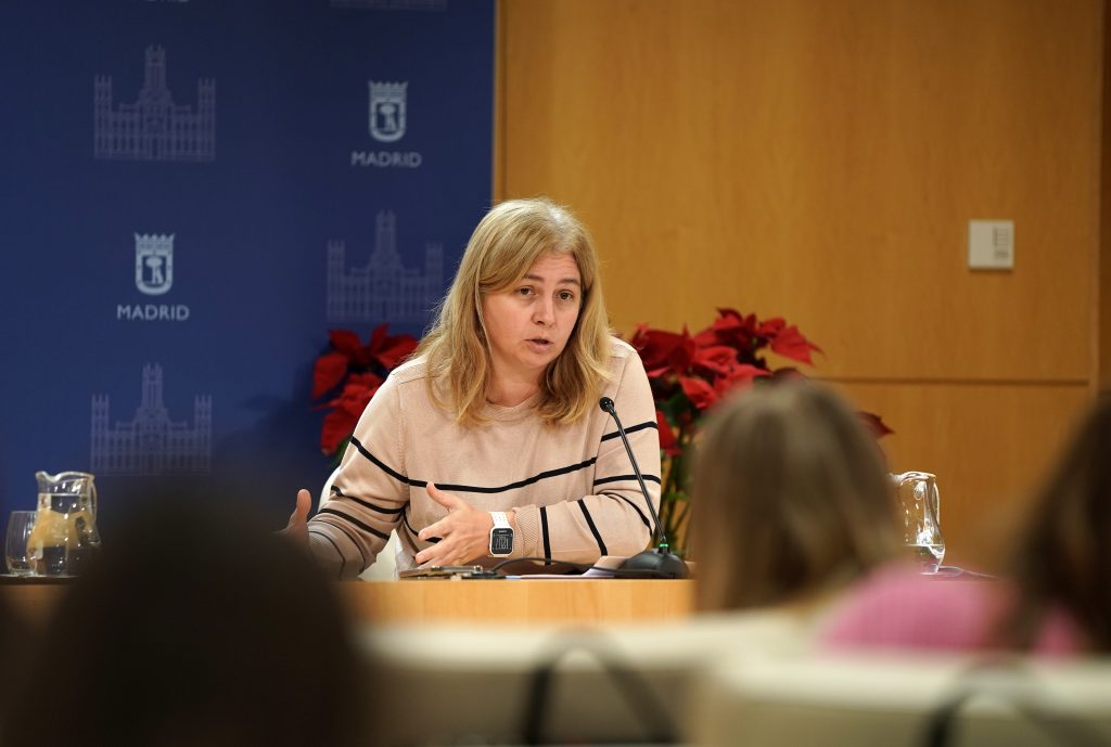 Inmaculada Sanz durante su comparecencia en la rueda de prensa posterior a la Junta de Gobierno