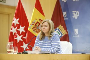 Inmaculada Sanz, este jueves, durante la rueda de prensa posterior a la Junta de Gobierno