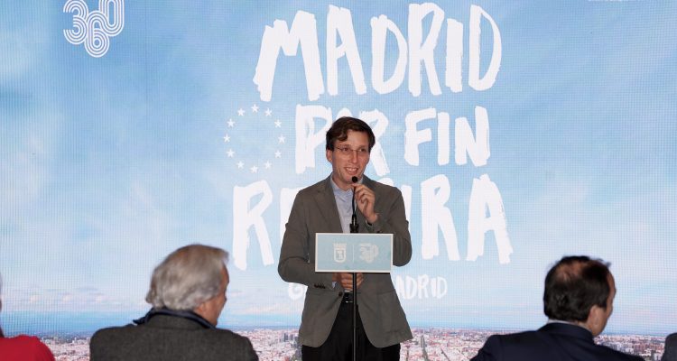 El alcalde de Madrid, José Luis Martínez-Almeida, durante el Balance Madrid 360