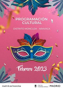 Cartel de la programación cultural de febrero 2023 en Moncloa-Aravaca