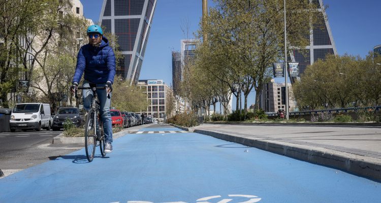 Nuevo carril bici del paseo de la Castellana