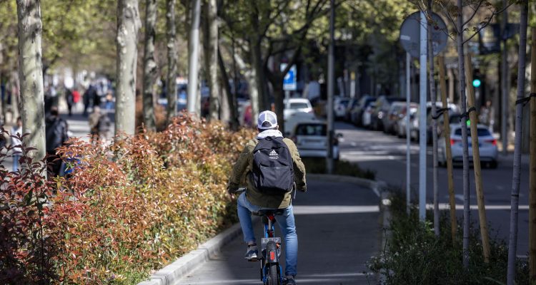 Nuevo carril bici del paseo de la Castellana