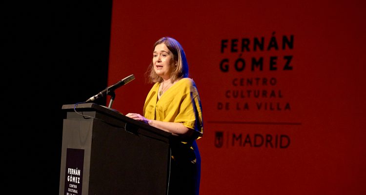 La delegada del Área de Cultura, Turismo y Deporte, Marta Rivera de la Cruz, durante la presentación de la nueva temporada del Fernán Gómez