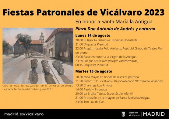 Programa de las fiestas de Vicálvaro 2023