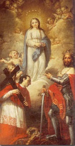 Detalle de Inmaculada con San Carlos y San Fernando