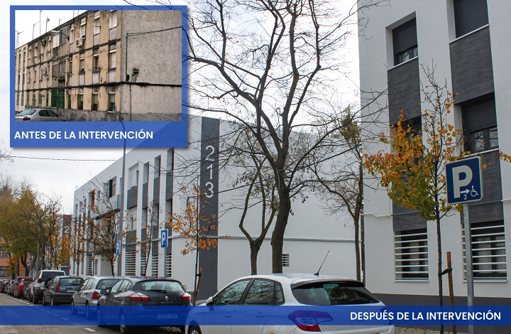 Antes y después en el barrio del Aeropuerto tras el plan Transforma tu barrio