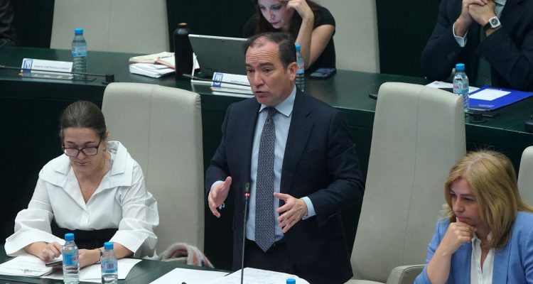 El delegado de Urbanismo, Movilidad y Medio Ambiente, Borja Carabante, durante el pleno