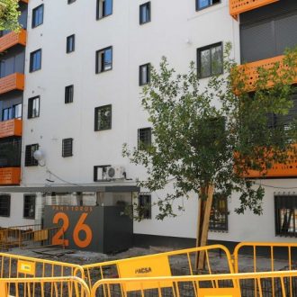 Imagen de archivo de un edificio en rehabilitación en Madrid