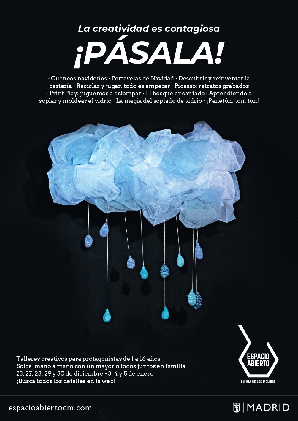 Cartel promocional de Espacio Abierto en Navidad