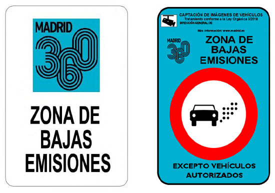 Carteles informativos sobre Zona de Bajas Emisiones