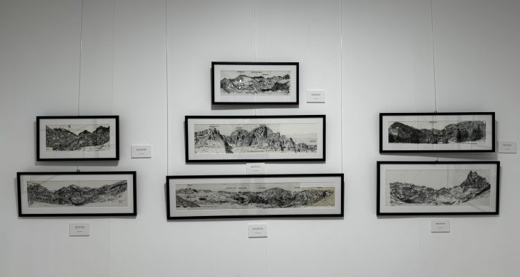 En la imagen, algunas de las obras de la exposición que reflejan lugares emblemáticos de la Comunidad de Madrid