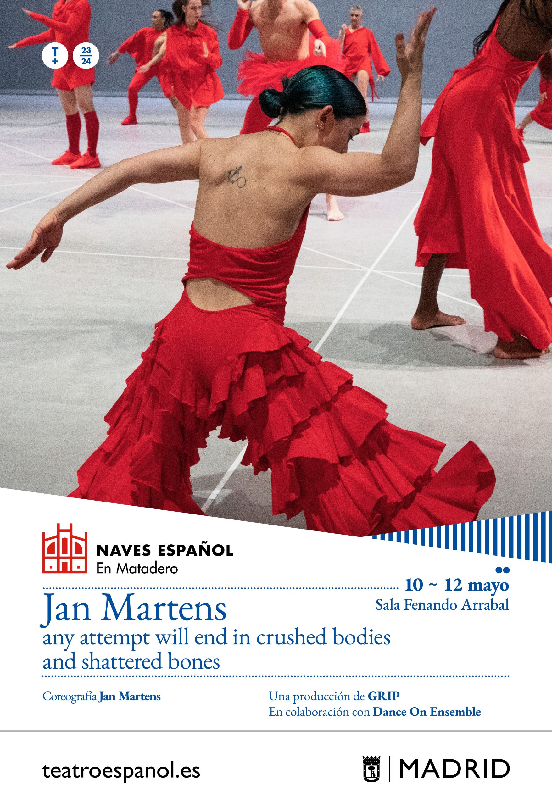 Cartel Jan Martens en Naves Español en Matadero