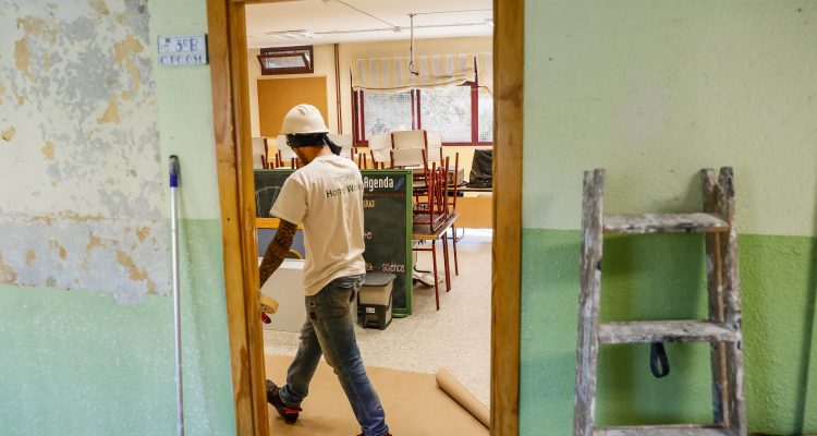 Obras en el CEIP Joaquín Costa en Arganzuela