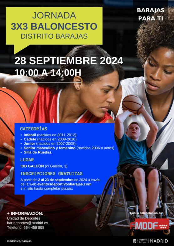 Jornada de baloncesto 3x3 en Barajas por la Semana Europea del deporte 2024