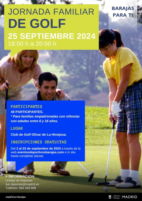 Jornada de puertas abiertas golf 2024 en Barajas por la Semana Europea del deporte