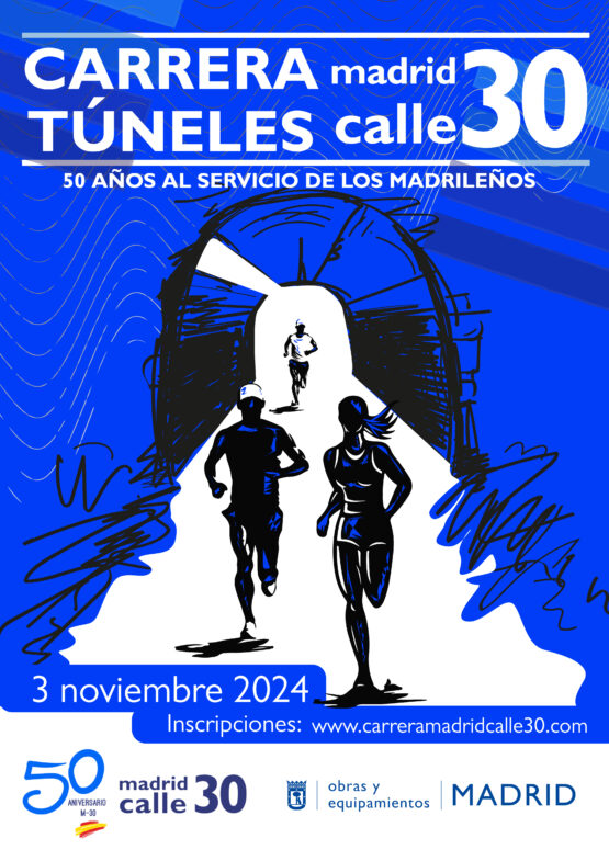 Cartel Carrera Túneles Madrid Calle 30