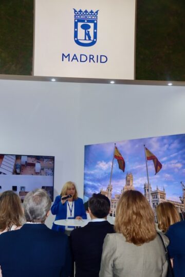 La vicealcaldesa, Inma Sanz, en el estand del Ayuntamiento de Madrid en la Feria Expo Real de Múnich