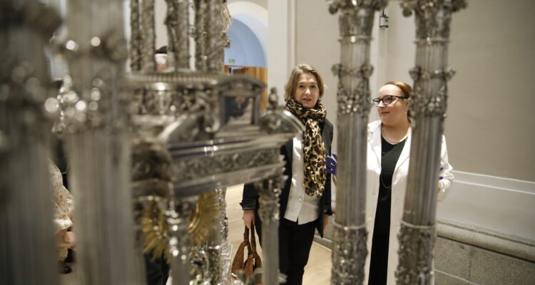 Rivera de la Cruz en la visita de hoy al Museo de Historia de Madrid