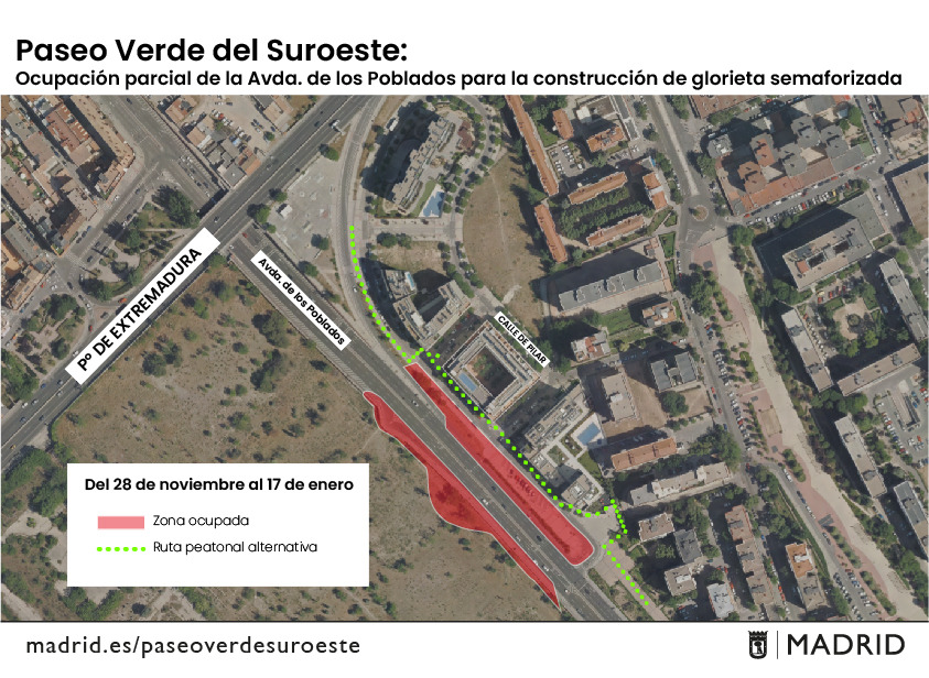 Ocupación parcial para la construcción de la glorieta