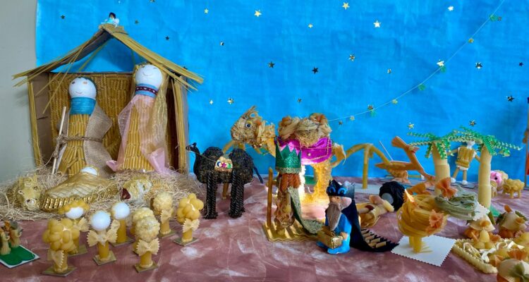 Belén de la Fundación Aenilce, elaborado con pasta alimenticia