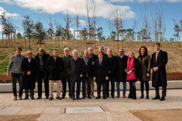 Visita del nuevo espacio verde construido sobre el cubrimiento de la M-30