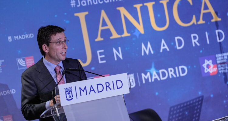 El alcalde de Madrid, José Luis Martínez-Almeida, durante su intervención