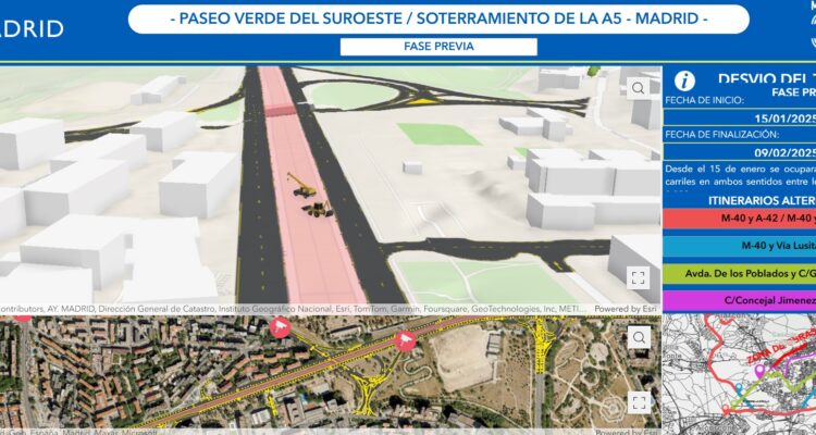 Nueva aplicación web para visualizar en tiempo real los cortes de tráfico con motivo de las obras en la A-5