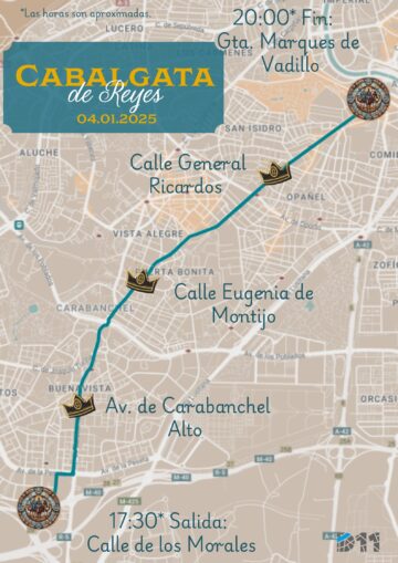 Recorrido de la cabalgata de Carabanchel