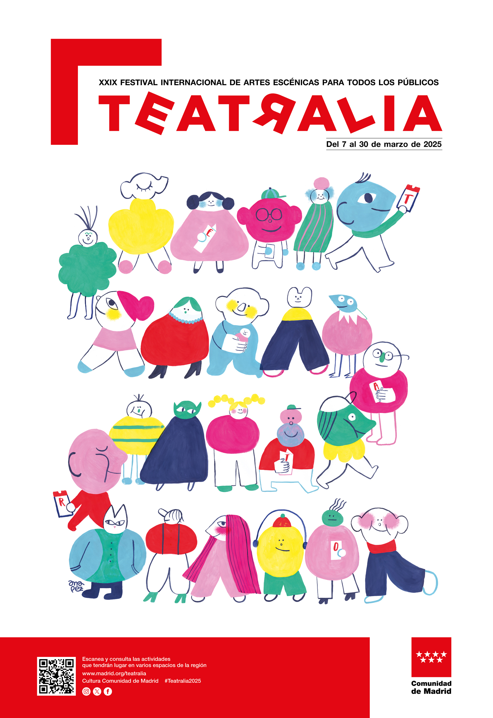 Cartel con dibujos infantiles y colores