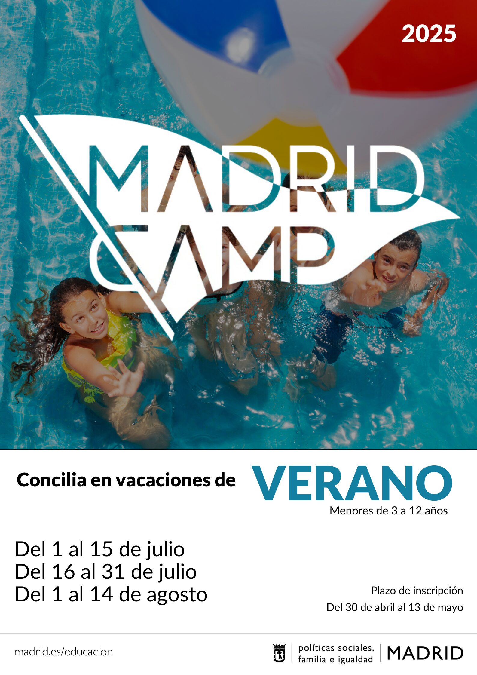 Cartel promocional de los Campamentos de Verano 2025