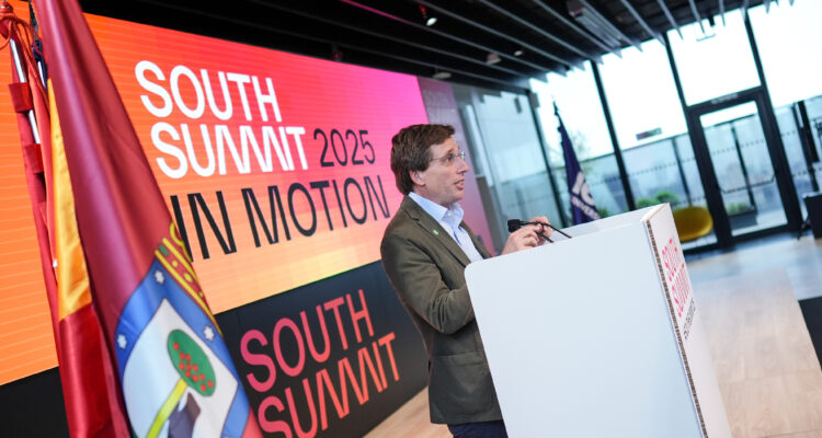El alcalde de Madrid, José Luis Martínez-Almeida, en el acto de presentación de la XIV edición de South Summit Madrid