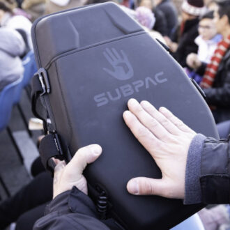 Mochila vibratoria. Imagen de archivo