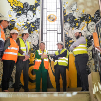 Visita de esta mañana al inicio de las obras en Prado 30