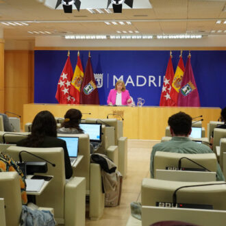 La vicealcaldesa, Inma Sanz, durante la rueda de prensa posterior a la Junta de Gobierno
