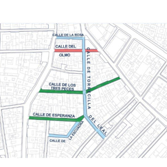 Plano con las calles objeto de la intervención
