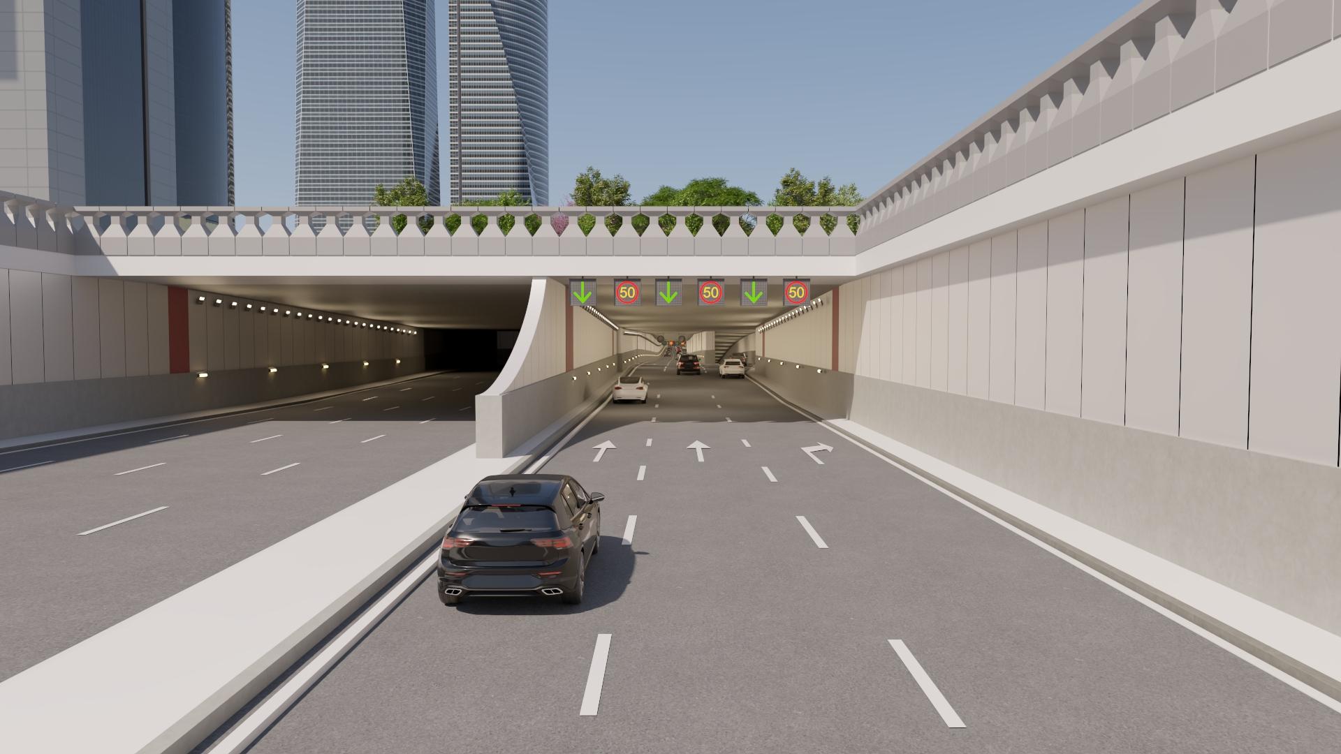 Recreación del futuro túnel que concentrará el tráfico bajo rasante