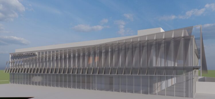 Simulación del aspecto de la nueva biblioteca que el Ayuntamiento va a construir en la calle Silvano, en el distrito de Hortaleza