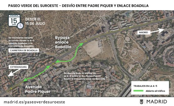 Infografía del trazado entre la avenida del Padre Piquer y el enlace con la carretera de Boadilla