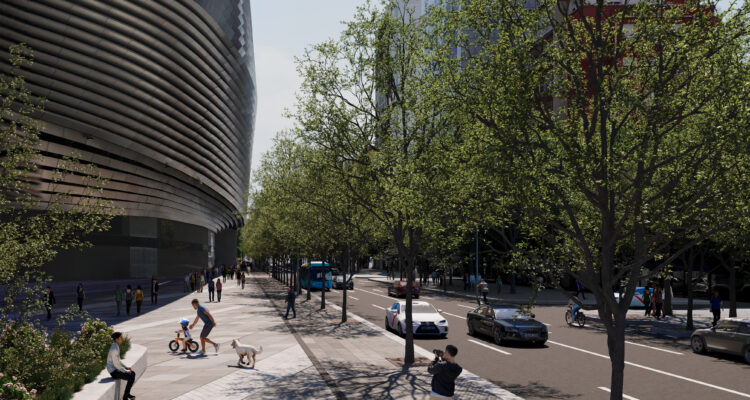 Recreación del proyecto de urbanización del entorno del Bernabéu