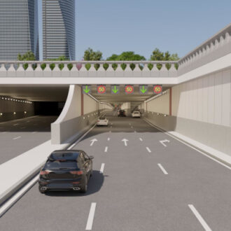 Recreación del futuro túnel que concentrará el tráfico bajo rasante
